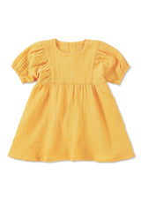 Apple Park Dress with Puff Sleeves - Mustard