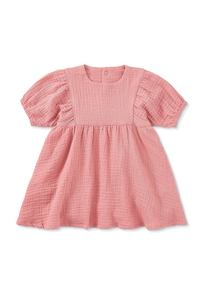 Apple Park Dress with Puff Sleeves - Terra Cotta