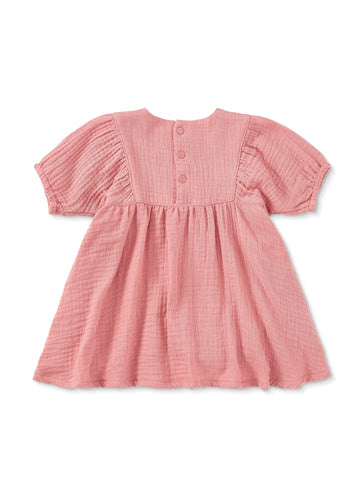 Apple Park Dress with Puff Sleeves - Terra Cotta