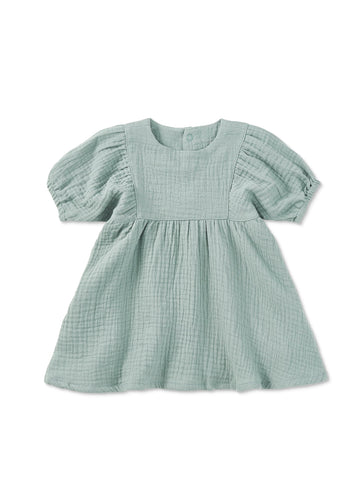 Apple Park Dress with Puff Sleeves - Teal
