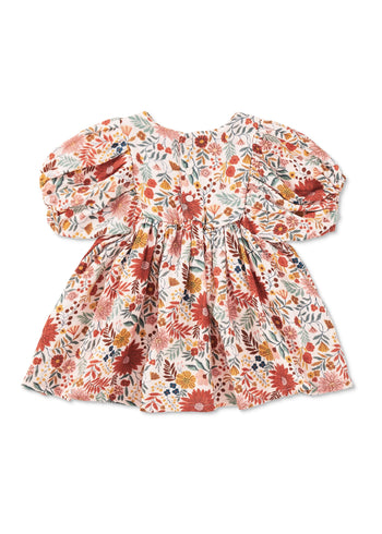 Apple Park Dress with Puff Sleeves - Zinnia Bloom