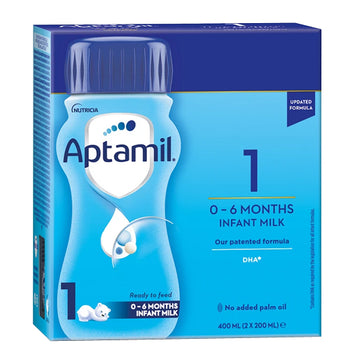 Aptamil 1 Ready To Drink European Infant Baby Milk 400 Ml (2 X 200 Ml) (EXP:04/13/26)