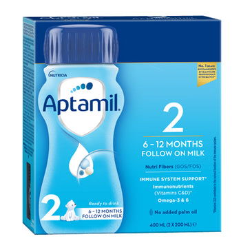 Aptamil 2 Ready To Drink Follow On Milk 400 Ml (2 X 200 Ml) (EXP:03/31/26)
