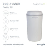 Shnuggle Eco-Touch Nappy Bin Diaper Pail + 30 Better Bag Liners