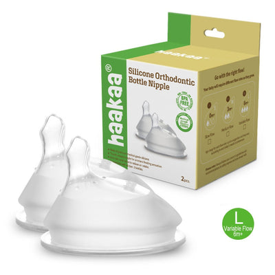 Haakaa Gen. 3 Silicone Orthodontic Anti-Colic Bottle Nipple Attachment (Slow/Medium/Variable Flow)