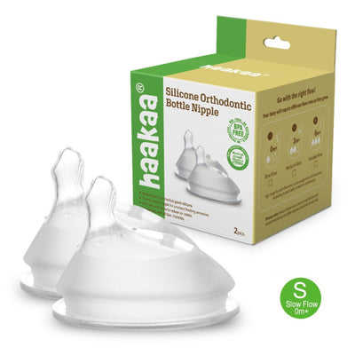 Haakaa Gen. 3 Silicone Orthodontic Anti-Colic Bottle Nipple Attachment (Slow/Medium/Variable Flow)