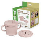 Haakaa Silicone Sip-N-Snack Cup – 2-in-1 Sippy & Spillproof Snack Cup (8oz)