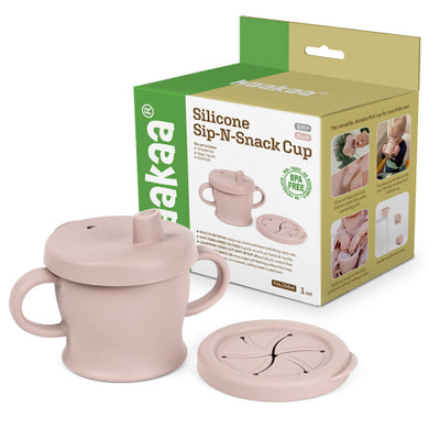 Haakaa Silicone Sip-N-Snack Cup – 2-in-1 Sippy & Spillproof Snack Cup (8oz)