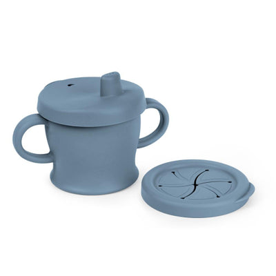 Haakaa Silicone Sip-N-Snack Cup – 2-in-1 Sippy & Spillproof Snack Cup (8oz)