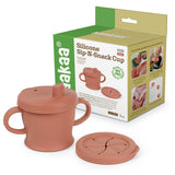 Haakaa Silicone Sip-N-Snack Cup – 2-in-1 Sippy & Spillproof Snack Cup (8oz)