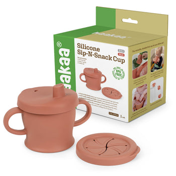 Haakaa Silicone Sip-N-Snack Cup – 2-in-1 Sippy & Spillproof Snack Cup (8oz)