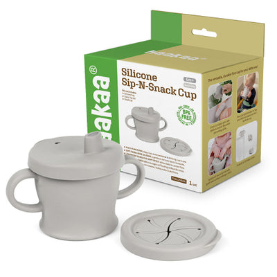 Haakaa Silicone Sip-N-Snack Cup – 2-in-1 Sippy & Spillproof Snack Cup (8oz)