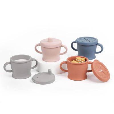 Haakaa Silicone Sip-N-Snack Cup – 2-in-1 Sippy & Spillproof Snack Cup (8oz)