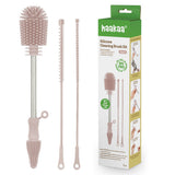 Haakaa Silicone Cleaning Brush Kit – Double-Ended Bottle Brush & Tube Brushes Set
