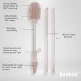 Haakaa Double-Ended Silicone Cleaning Brush – 360° Baby Bottle & Pump Cleaner