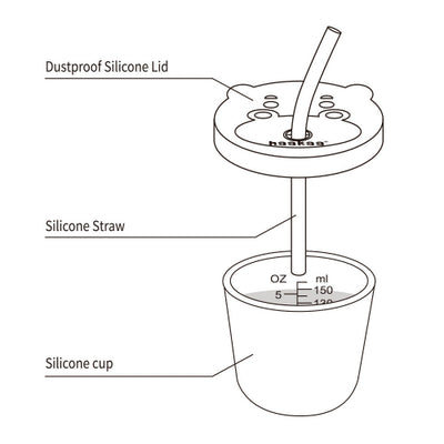 Haakaa One-Piece Silicone Straw Cup with Lid – 5oz / 150ml (6+ Months)