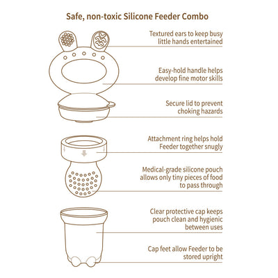 Freeze-N-Feed Mini Combo – Silicone Fresh Food Feeder + Mini Pineapple Nibble Tray