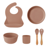 Silicone Baby Feeding Set with Bamboo Handle | BLW Tableware
