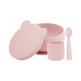 Silicone Suction Bowly & Mini Cup Set with Lid – 100% Food-Grade (450ml + 180ml)