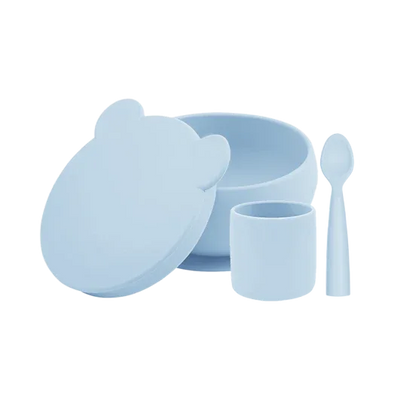 Silicone Suction Bowly & Mini Cup Set with Lid – 100% Food-Grade (450ml + 180ml)