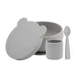 Silicone Suction Bowly & Mini Cup Set with Lid – 100% Food-Grade (450ml + 180ml)