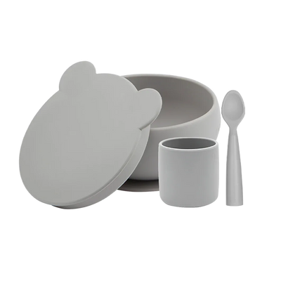Silicone Suction Bowly & Mini Cup Set with Lid – 100% Food-Grade (450ml + 180ml)