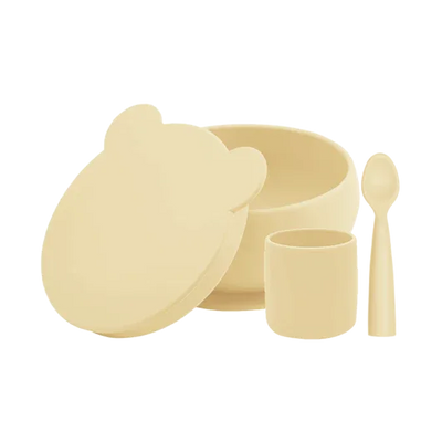 Silicone Suction Bowly & Mini Cup Set with Lid – 100% Food-Grade (450ml + 180ml)