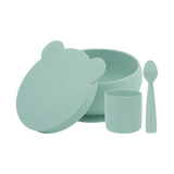 Silicone Suction Bowly & Mini Cup Set with Lid – 100% Food-Grade (450ml + 180ml)