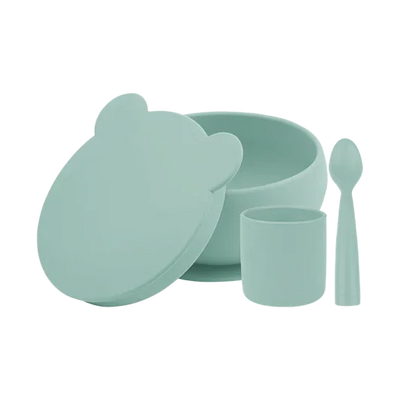Silicone Suction Bowly & Mini Cup Set with Lid – 100% Food-Grade (450ml + 180ml)