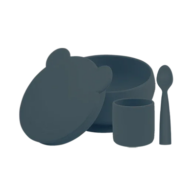 Silicone Suction Bowly & Mini Cup Set with Lid – 100% Food-Grade (450ml + 180ml)