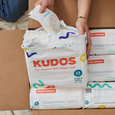 Kudos Diaper Box | 100% Cotton-Lined TCF Diapers Size 1-6