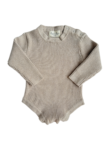 Baby Rib Bodysuit - Heather Beige