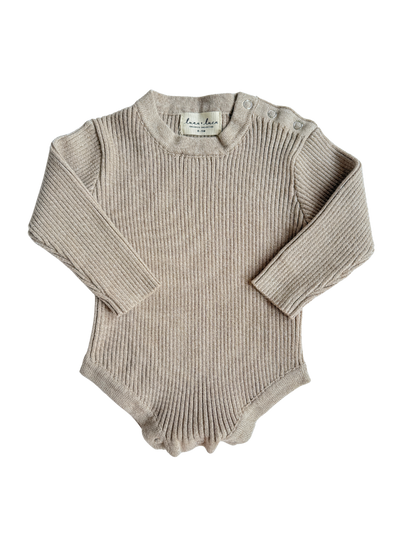 Baby Rib Bodysuit - Heather Beige
