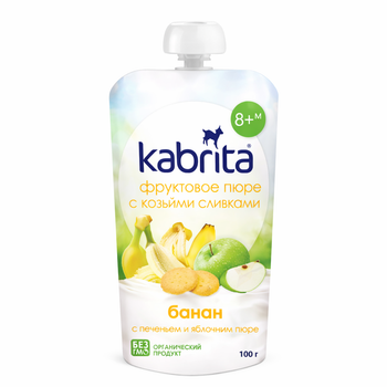 Kabrita Banana, Biscuits And Apple Puree With Sweet Goat Milk Cream 100G (300100)