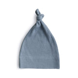 Mushie Organic Cotton Ribbed Baby Beanie – Newborn Knot Hat (0–3 Months)