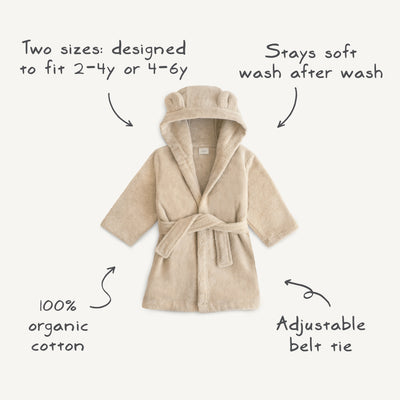 Organic Cotton Bear Hooded Robe