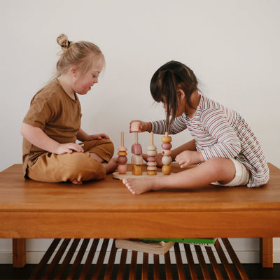 Wooden Shape Sorting Stacker