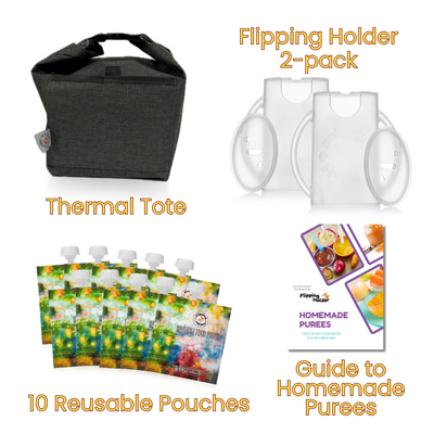 Flipping Holder Gift-Ready Travel Bundle – Food Pouch & Juice Box Holder Set