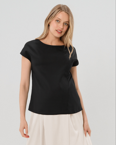 MARION Maternity & Nursing Shell Top – Elegant Wool Blend Breastfeeding Top for Work & Everyday