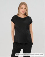MARION Maternity & Nursing Shell Top – Elegant Wool Blend Breastfeeding Top for Work & Everyday