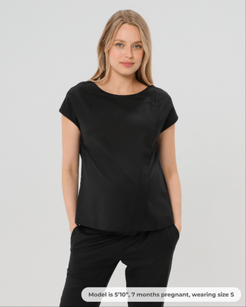 MARION Maternity & Nursing Shell Top – Elegant Wool Blend Breastfeeding Top for Work & Everyday
