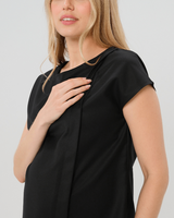MARION Maternity & Nursing Shell Top – Elegant Wool Blend Breastfeeding Top for Work & Everyday
