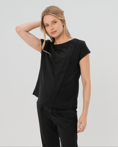 MARION Maternity & Nursing Shell Top – Elegant Wool Blend Breastfeeding Top for Work & Everyday