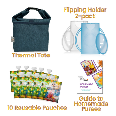 Flipping Holder Gift-Ready Travel Bundle – Food Pouch & Juice Box Holder Set