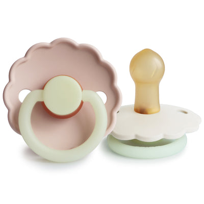 FRIGG Daisy Night Glow Rubber Pacifier – Natural Latex Glow-in-the-Dark Pacifier