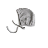 Mushie Organic Cotton Ribbed Baby Bonnet – Newborn Tie Hat