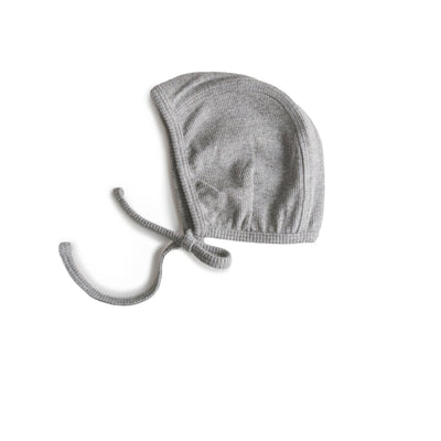 Mushie Organic Cotton Ribbed Baby Bonnet – Newborn Tie Hat