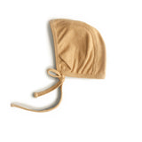 Mushie Organic Cotton Ribbed Baby Bonnet – Newborn Tie Hat