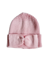 Classic Bow Beanie - Powder Pink