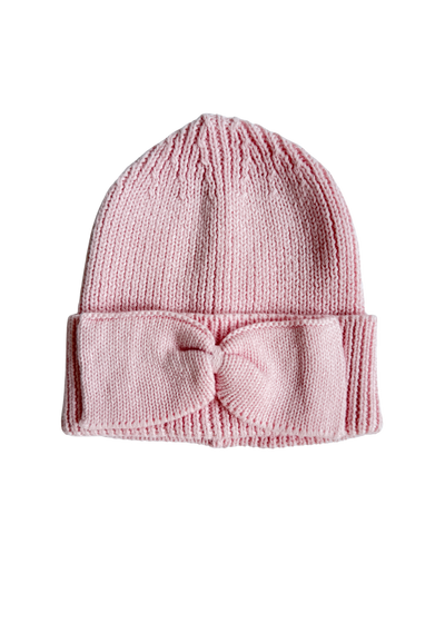 Classic Bow Beanie - Powder Pink